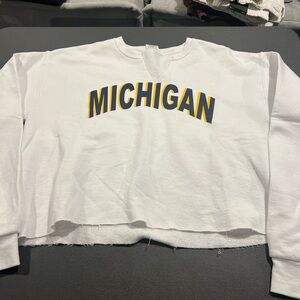 University of Michigan custom crewneck sweatshirt with shadow lettering
